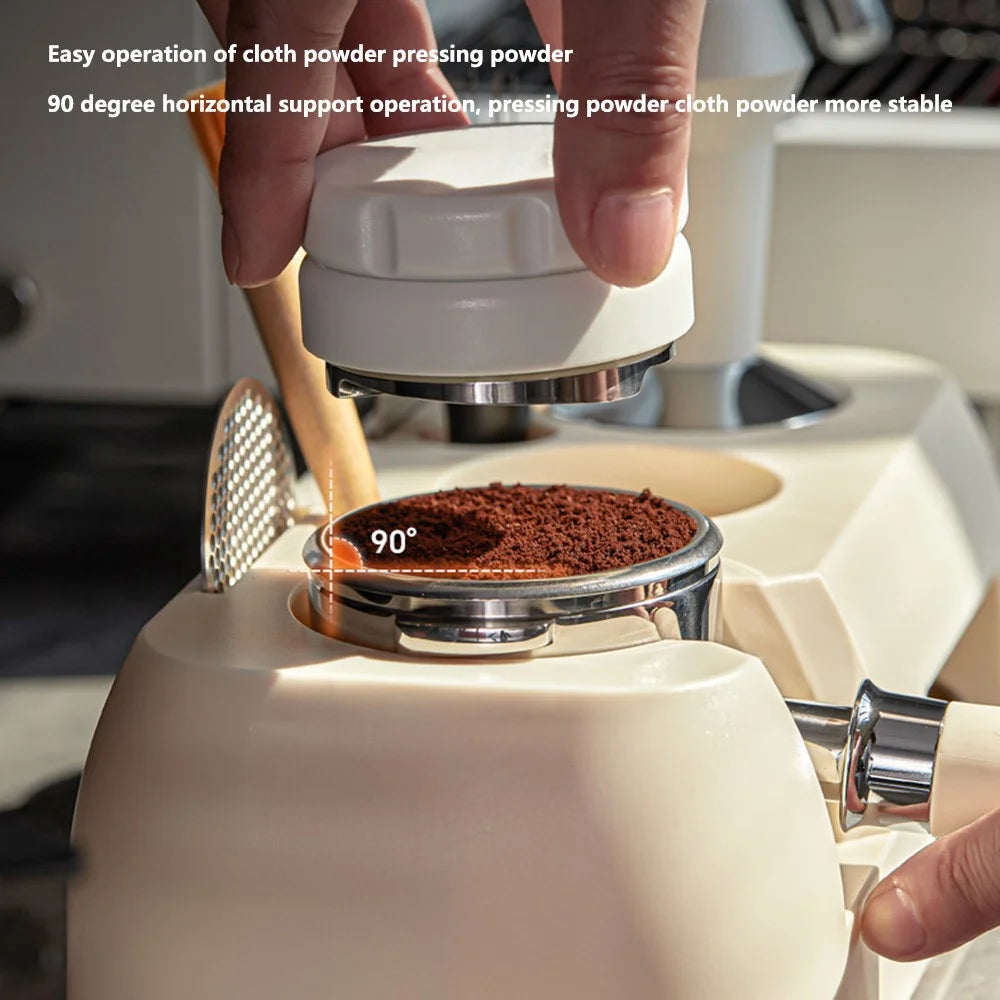 Espresso Tamping Station Organizer Box Fit for Storage 51mm / 53mm / 54mm / 58mm Espresso Tamper (BPA-Free, NO FDA Certification) - Beige - 7