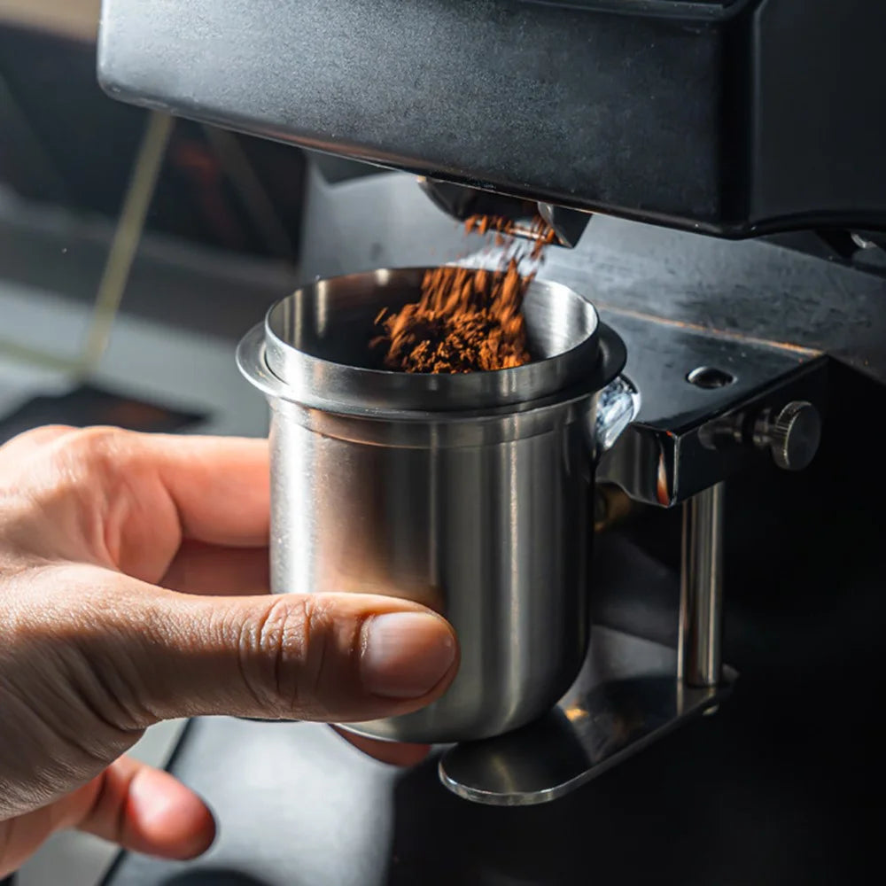 58mm Coffee Grinder Catch Cup Espresso Coffee Dosing Cup Stainless Steel Powder Catcher ( BPA Free, No FDA ) - Steel Color - 2