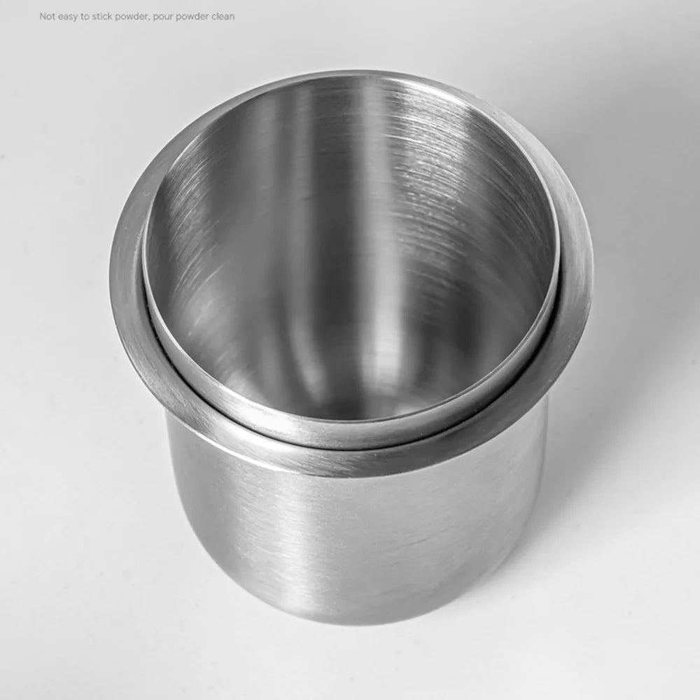 58mm Coffee Grinder Catch Cup Espresso Coffee Dosing Cup Stainless Steel Powder Catcher ( BPA Free, No FDA ) - Steel Color - 3