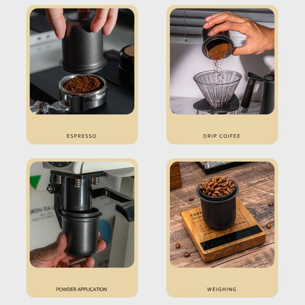 58mm Coffee Grinder Catch Cup Espresso Coffee Dosing Cup Stainless Steel Powder Catcher ( BPA Free, No FDA ) - Steel Color - 7