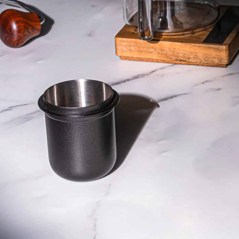 58mm Coffee Grinder Catch Cup Espresso Coffee Dosing Cup Stainless Steel Powder Catcher ( BPA Free, No FDA ) - Black - 4