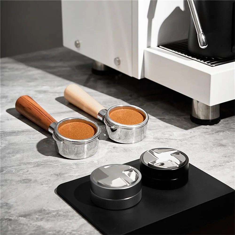 53mm Gravity Coffee Powder Distribution Tool 304 Stainless Steel Automatic Height Adjusting Coffee Tamper ( BPA Free , No FDA ) - Black - 7