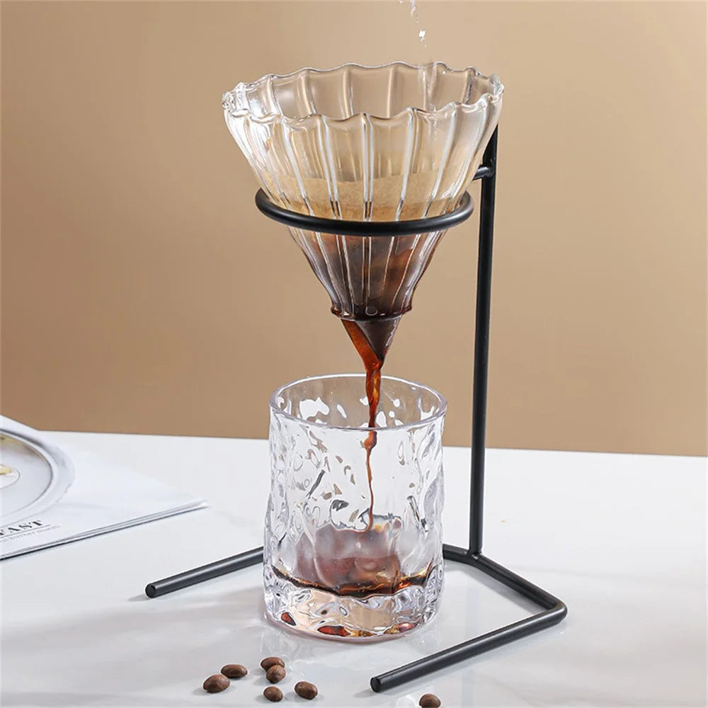 Iron Coffee Drip Filter Stand Holder Pour Over Coffee Brewing Equipment Display Rack for Cafe Use - 4