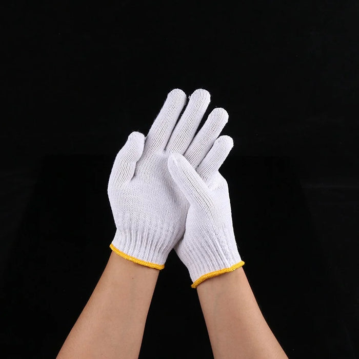 12 Pairs Safety Work Gloves Wear Resistant Cotton Protective Gloves for Construction Maintenance - 5