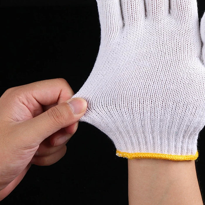 12 Pairs Safety Work Gloves Wear Resistant Cotton Protective Gloves for Construction Maintenance - 6