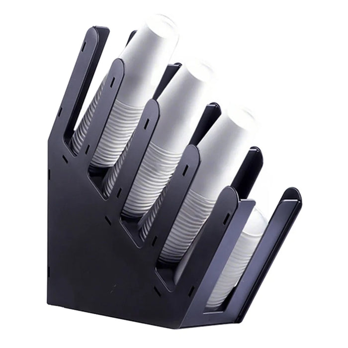 Acrylic Paper Cup Dispenser Organizer 4-Tier Slanted Coffee Cup Holder for Cafe Restaurant Office Home Use - 1