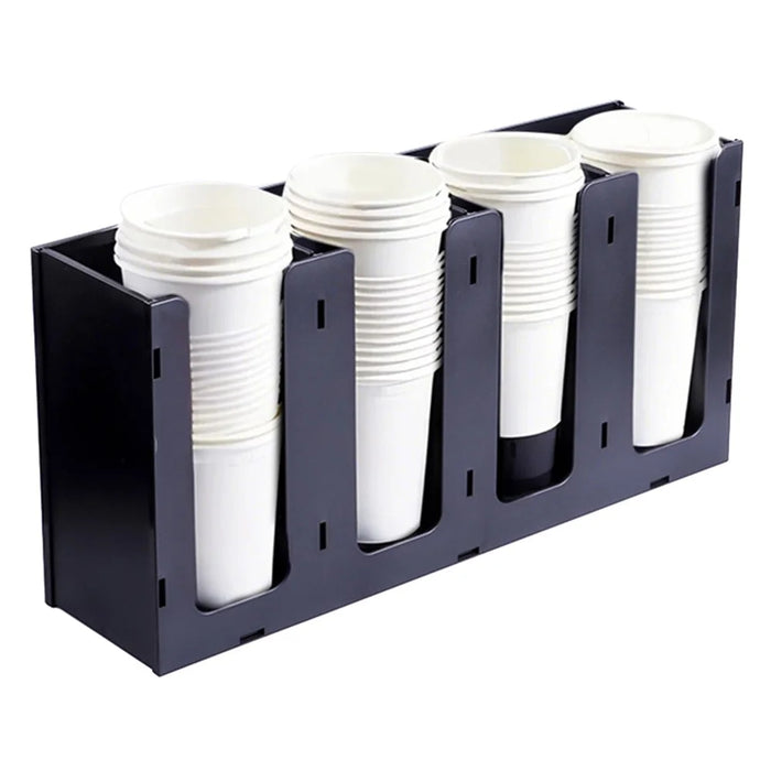 4 Compartments Acrylic Paper Cup Dispenser Organizer for Coffee Shop Milk Tea Store Restaurant Counter - 1