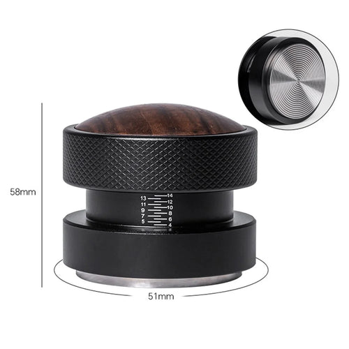 Threaded Bottom Self-Leveling Coffee Tamper Gravity Calibrated Pressure 304 Stainless Steel Espresso Distributor (BPA-Free, No FDA) - 51mm - 1