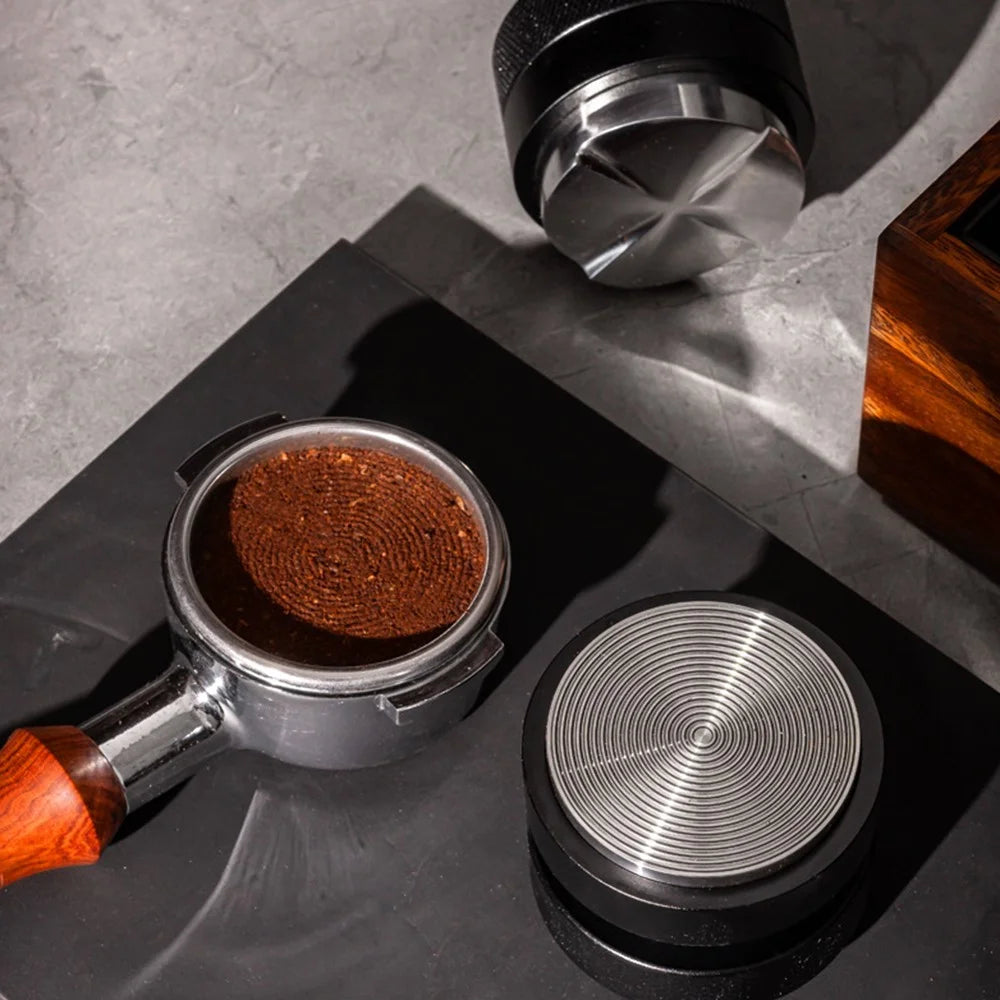 Threaded Bottom Self-Leveling Coffee Tamper Gravity Calibrated Pressure 304 Stainless Steel Espresso Distributor (BPA-Free, No FDA) - 51mm - 6