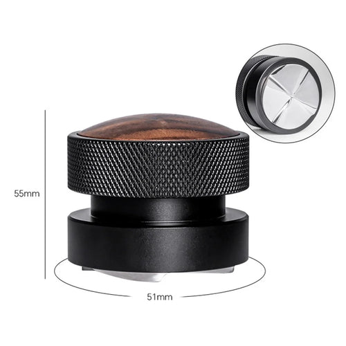4-Blade Bottom Coffee Tamper Gravity Calibrated Pressure 304 Stainless Steel Espresso Distributor (BPA-Free, No FDA) - 51mm - 1