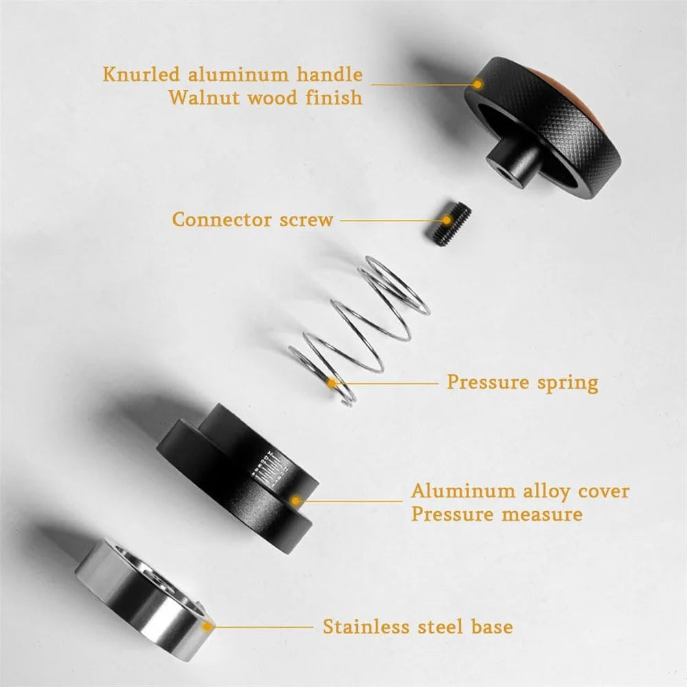 4-Blade Bottom Coffee Tamper Gravity Calibrated Pressure 304 Stainless Steel Espresso Distributor (BPA-Free, No FDA) - 51mm - 4