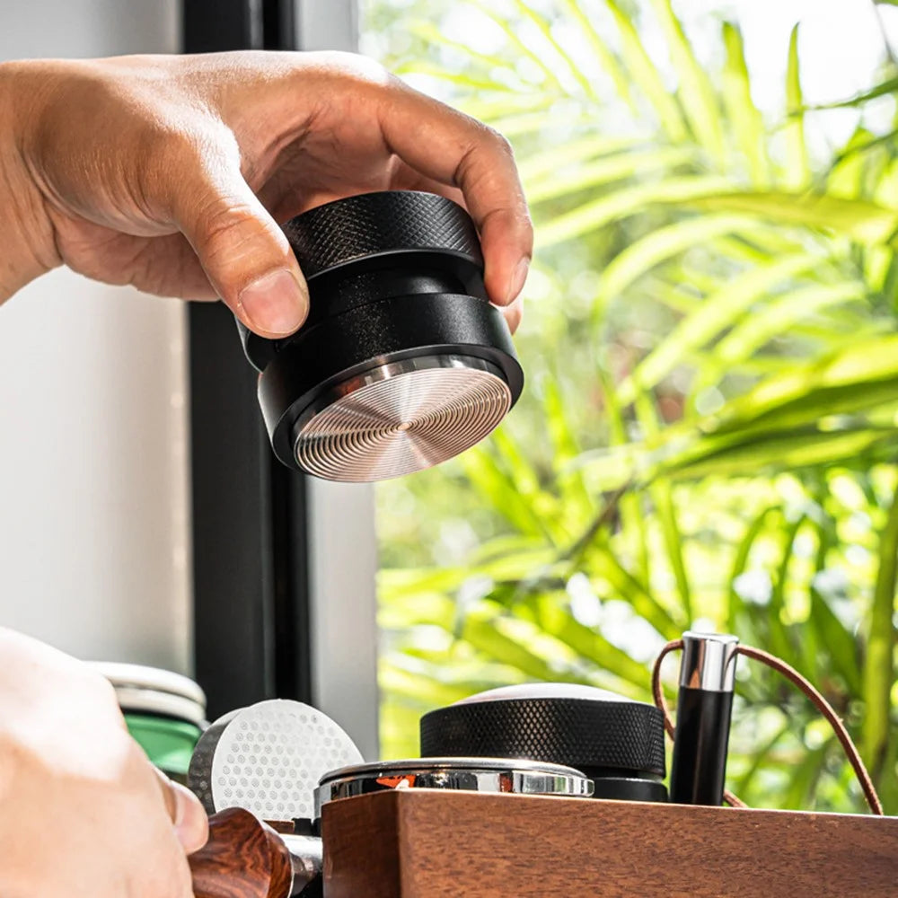 4-Blade Bottom Coffee Tamper Gravity Calibrated Pressure 304 Stainless Steel Espresso Distributor (BPA-Free, No FDA) - 51mm - 5