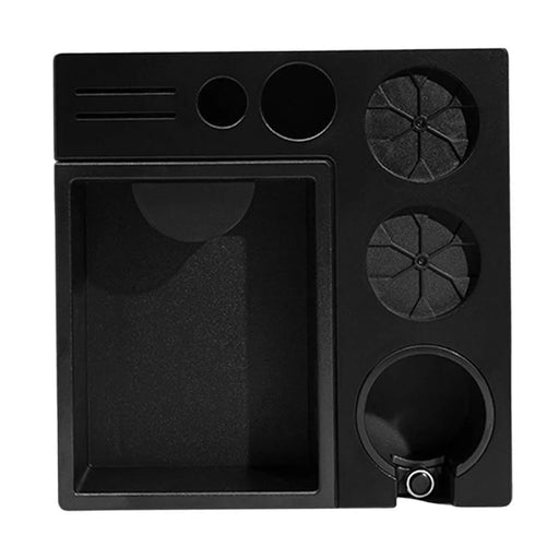 Espresso Tamping Station Accessory Organizer with Knock Box for 51 / 53 / 58mm Portafilters (BPA-Free, No FDA) - Black - 1