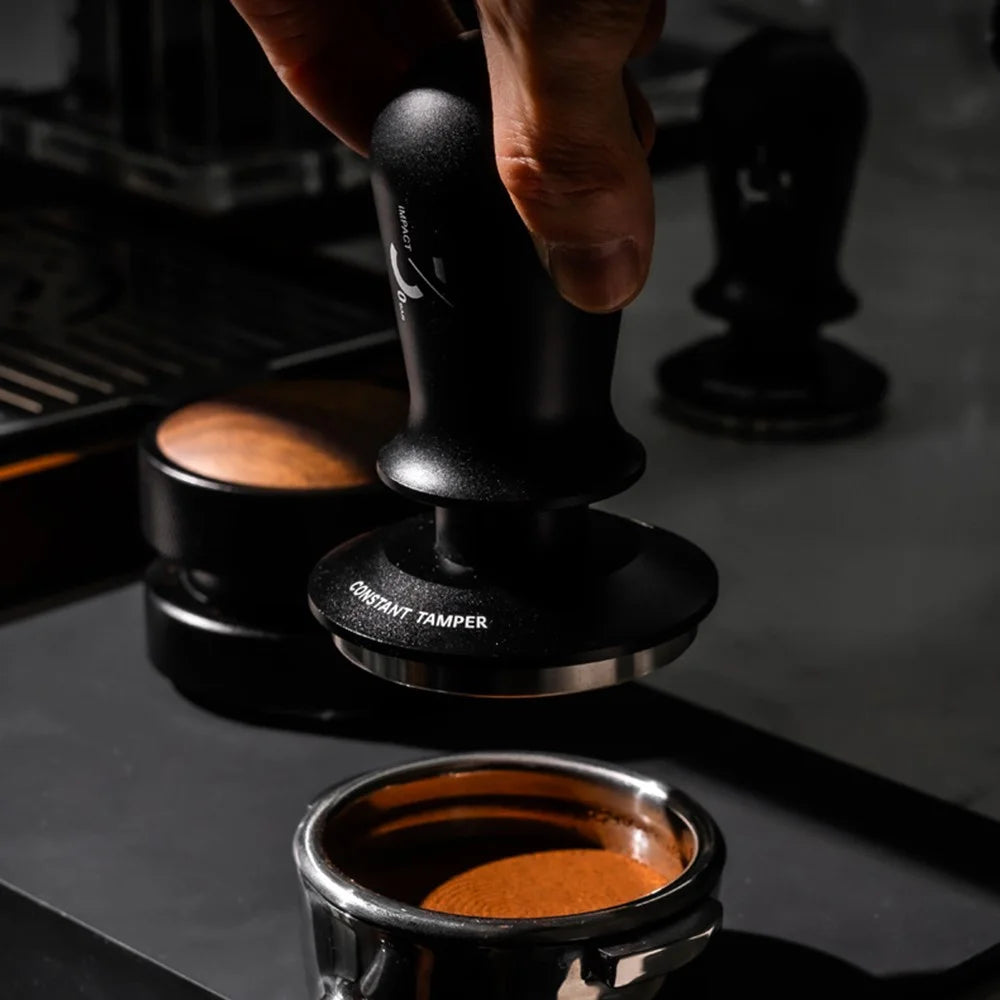 Coffee Tamper Espresso Distribution Tool Adjustable Pressure Spring Loaded Tamper (BPA-Free, No FDA) - 51mm / Black - 5
