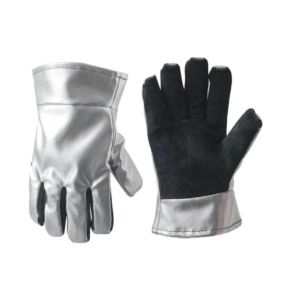 CLS High Temperature Resistant Gloves for Industrial Use Aluminum Foil Insulated Full Finger Mittens, 19 x 25.5 x 2.5cm - 1