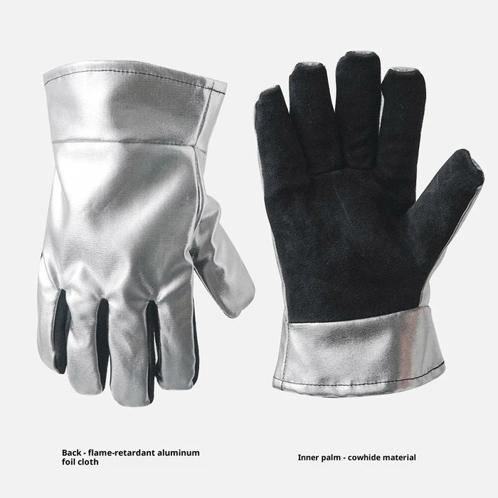 CLS High Temperature Resistant Gloves for Industrial Use Aluminum Foil Insulated Full Finger Mittens, 19 x 25.5 x 2.5cm - 7