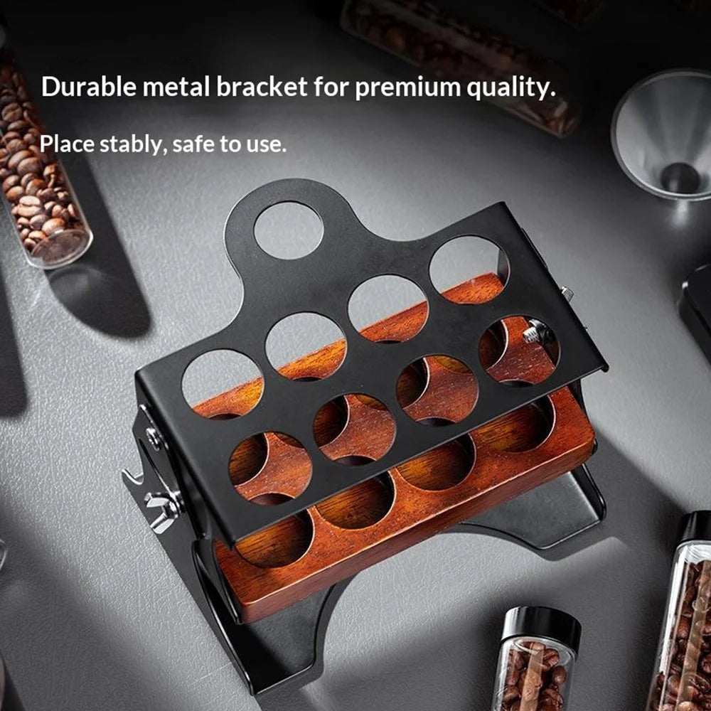 Coffee Bean Storage Set Adjustable Display Rack with 8 Glass Bottles / Funnel - Black - 3