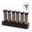 6 Holes Wooden Base Coffee Bean Display Rack with 6 Glass Bottles Storage Containers - Black - 1