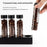 6 Holes Wooden Base Coffee Bean Display Rack with 6 Glass Bottles Storage Containers - Black - 3