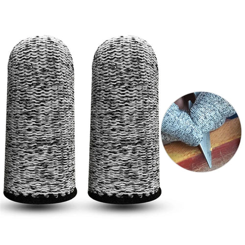 10Pcs Finger Cots 5-Level Cut Resistant Finger Protection Covers for Garden Picking Carving Kitchen Work - Grey - 1