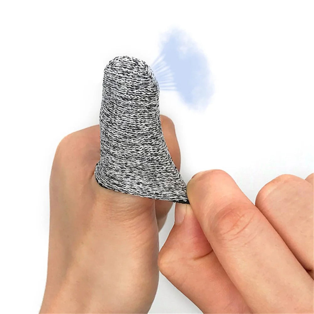 10Pcs Finger Cots 5-Level Cut Resistant Finger Protection Covers for Garden Picking Carving Kitchen Work - Grey - 4