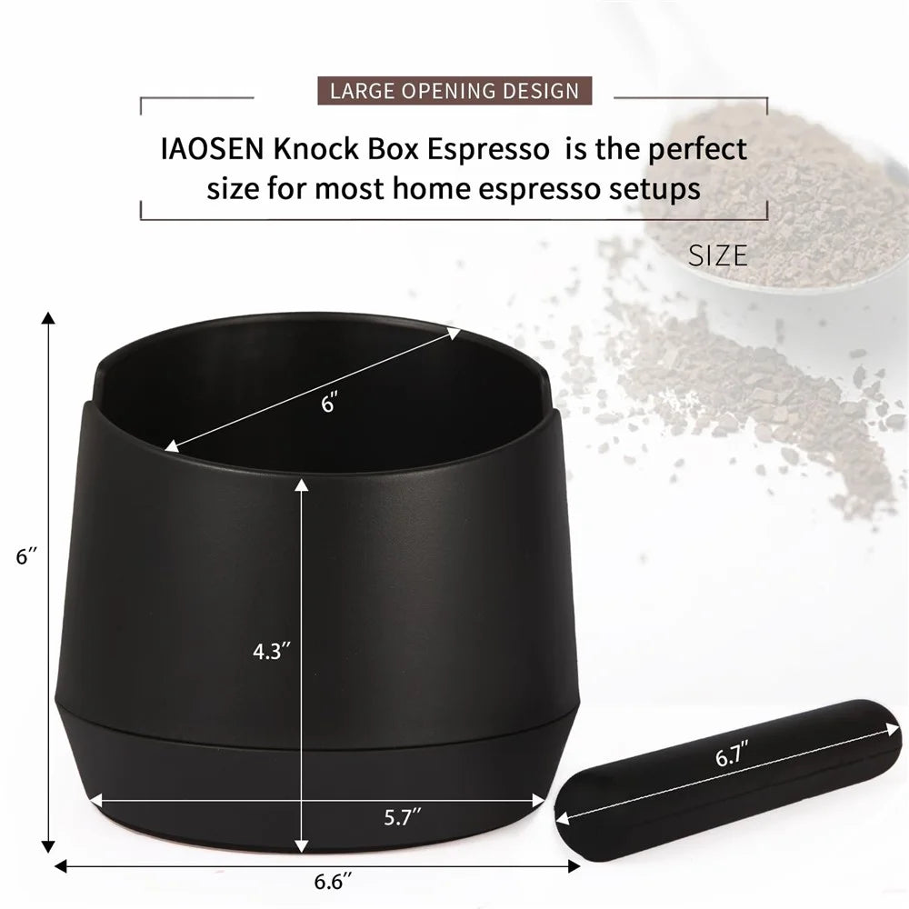 Coffee Knock Box ABS Removable Knock Bar 6.6 Inch Barista Espresso Grounds Container - 7