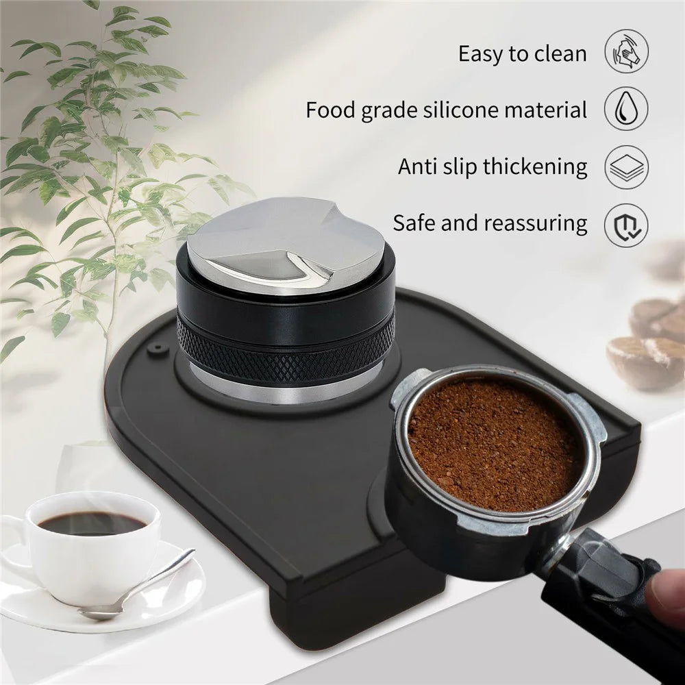 Espresso Knock Box ABS Coffee Ground Container with Tamping Mat 6.6in Large Capacity for Home Commercial - 2