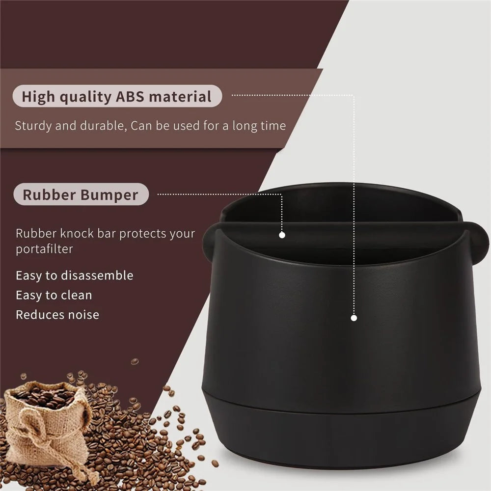 Espresso Knock Box ABS Coffee Ground Container with Tamping Mat 6.6in Large Capacity for Home Commercial - 4