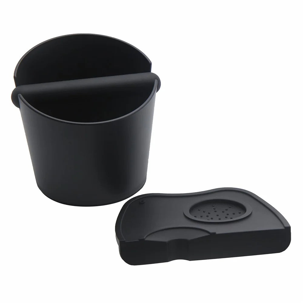 Large Espresso Knock Box 6 Inch ABS Coffee Grounds Container with Removable Rubber Bar Non-Slip Base for Home Commercial Use - 1
