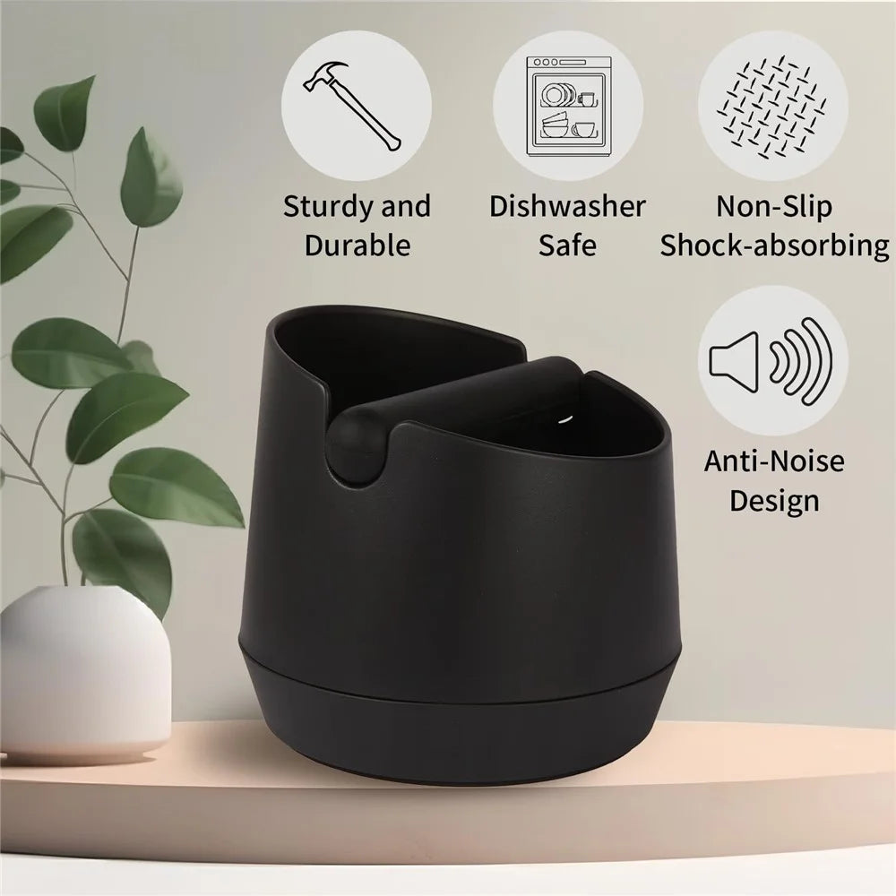 Large Espresso Knock Box 6 Inch ABS Coffee Grounds Container with Removable Rubber Bar Non-Slip Base for Home Commercial Use - 6
