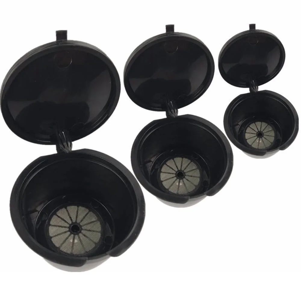 3PCS Coffee Machine Universal Capsule Cup Reusable Cup Coffee Filter BPA-free No FDA Certified Replacement with Spoon for Dolce Gusto - Black - 4