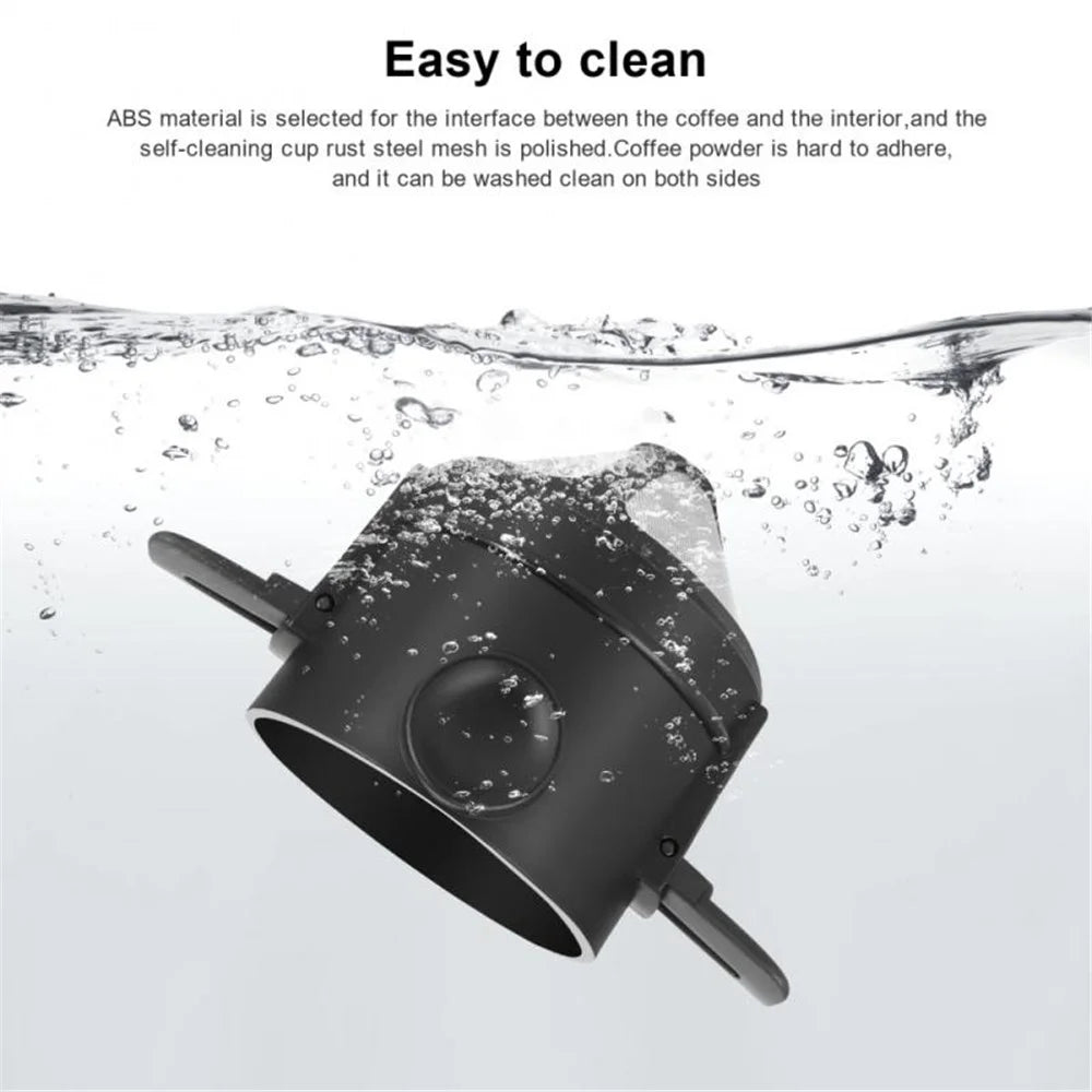 LB001T Stainless Steel Mesh Coffee Filter Paperless Reusable Drip Coffee Maker Dripper with Cup Base (BPA Free, No FDA Certification) - Black - 4