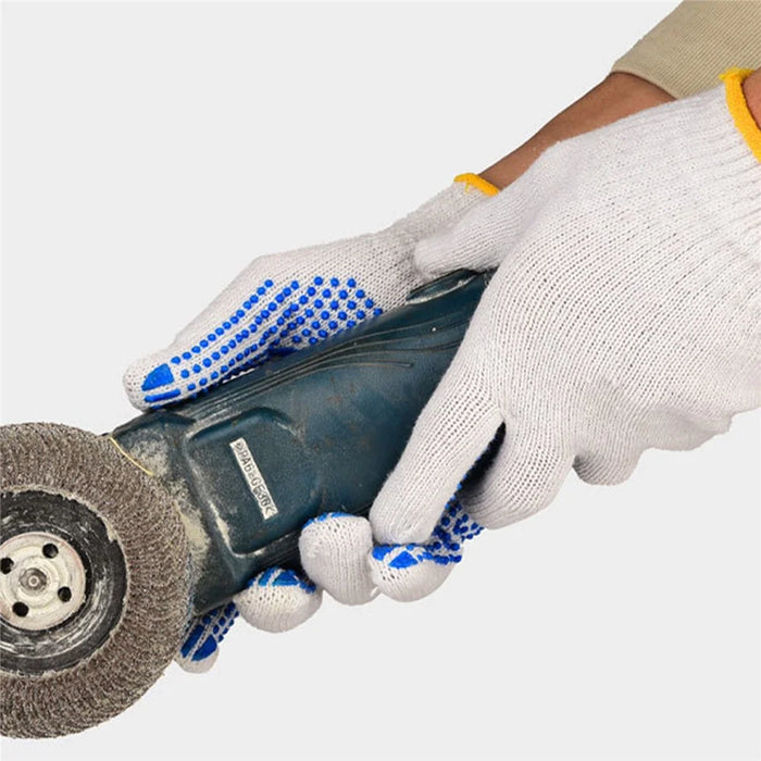 12 Pairs 800g Cotton Yarn Gloves Breathable Anti-skid Labor Protection Gloves - 4