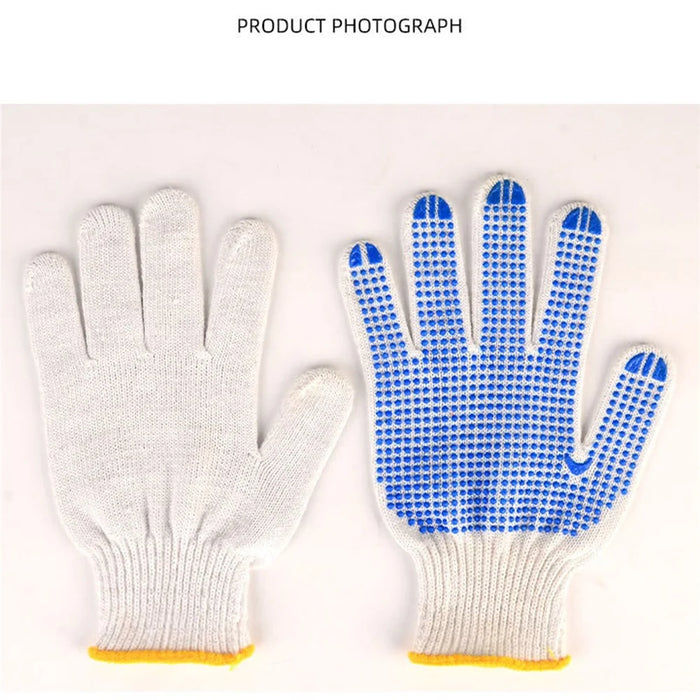 12 Pairs 800g Cotton Yarn Gloves Breathable Anti-skid Labor Protection Gloves - 6