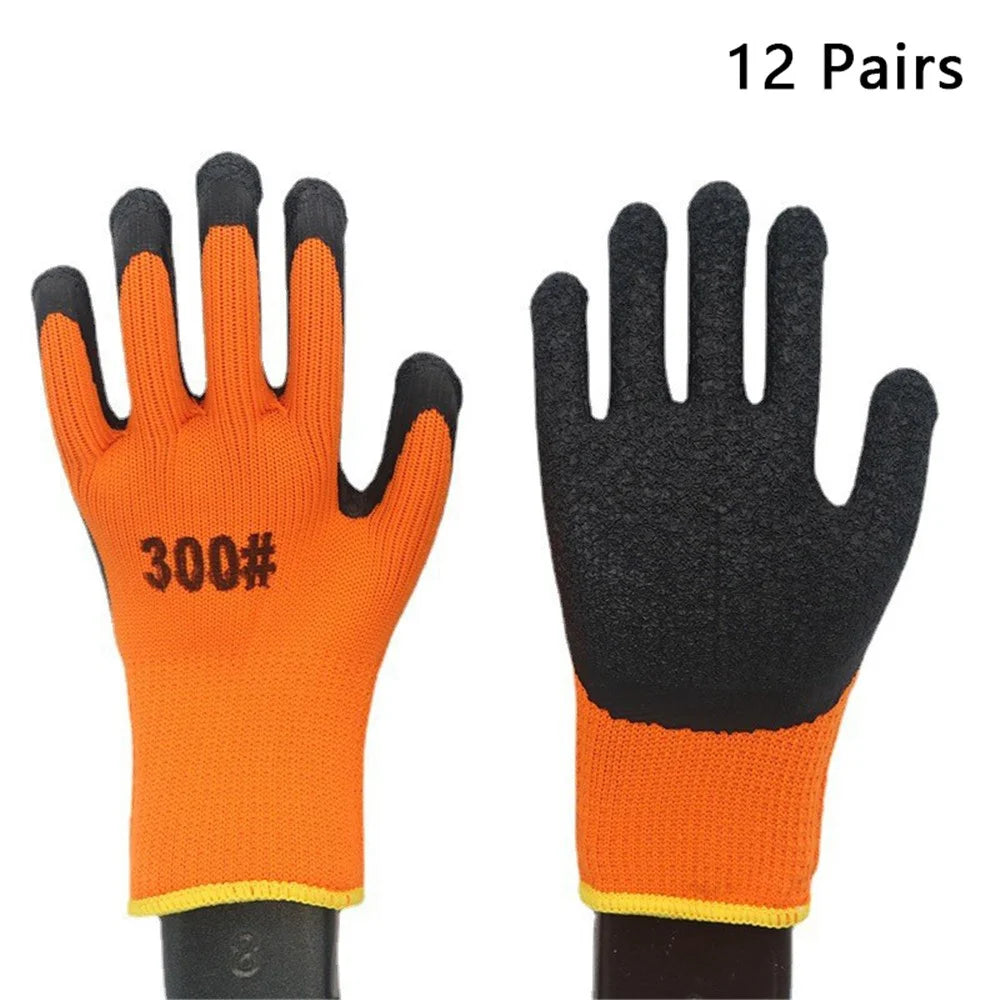 10 Pairs Thicken Knitted Gloves Terry Lining Breathable Labor Protection Gloves - Wrinkled Type - 1