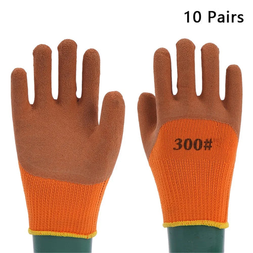 10 Pairs Winter Warm Thicken Knitted Gloves Terry Lining Labor Protection Gloves - 1