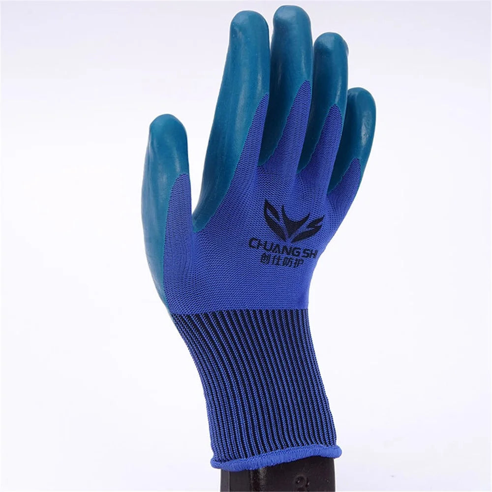 CHUANGSHI 12 Pairs Latex Safety Gloves Non-Slip Breathable Gloves for Industrial Work - 6