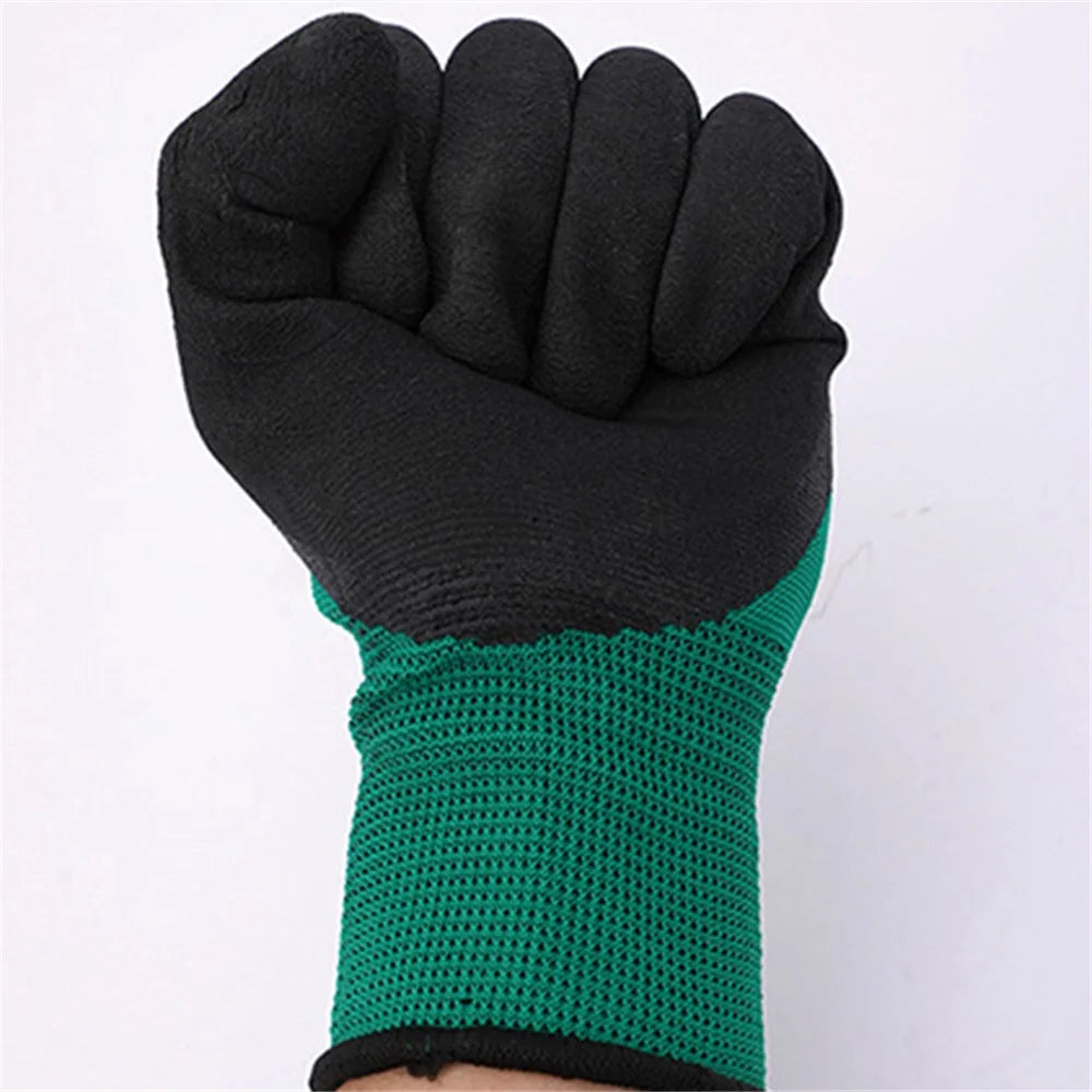 CHUANGSHI 12 Pairs Foam Latex Labor Gloves Anti-Slip Gardening Work Gloves - 2
