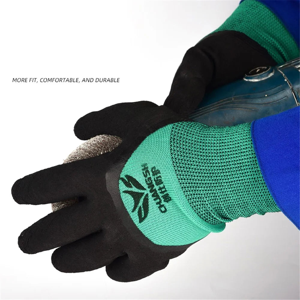 CHUANGSHI 12 Pairs Foam Latex Labor Gloves Anti-Slip Gardening Work Gloves - 4