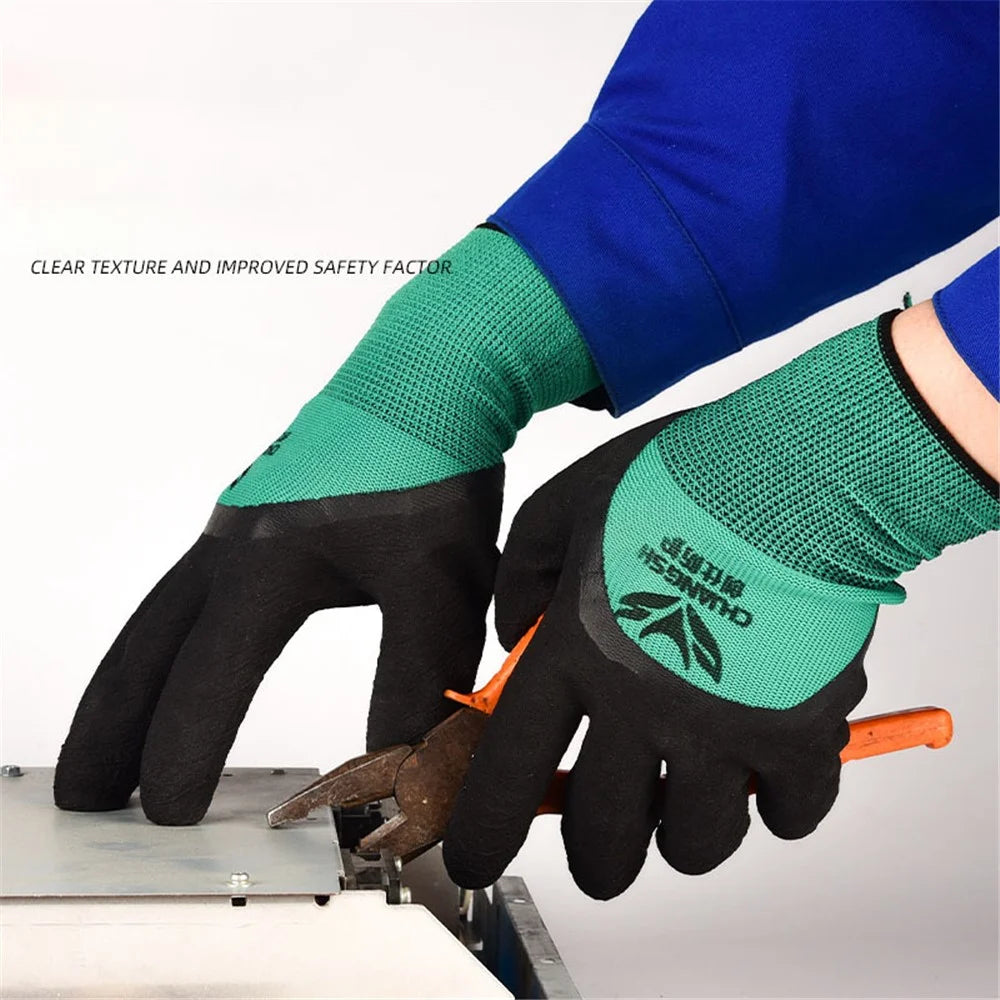 CHUANGSHI 12 Pairs Foam Latex Labor Gloves Anti-Slip Gardening Work Gloves - 5
