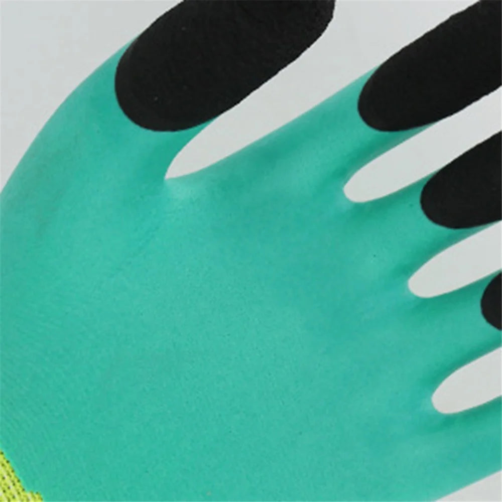 CHUANGSHI 12 Pairs Anti-Slip Latex Safety Gloves Builders Gardening Work Gloves - 4