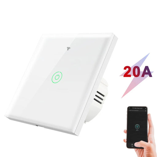 SMATRUL TMR01-20A-EU Tuya Smart Home APP WiFi Touch Switch Light Wall Panel DIY Relay Module Timer Socket - White - 1