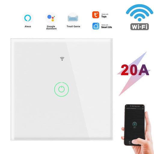 SMATRUL TMR01-20A-EU Tuya Smart Home APP WiFi Touch Switch Light Wall Panel DIY Relay Module Timer Socket - White - 2