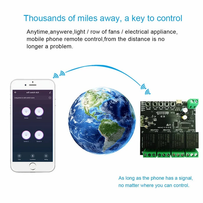 WiFi Relay Tuya Smart Switch Module 4 Channel APP Remote Control Timer DIY Inching Self-Locking Work with Alexa Google Home - 2