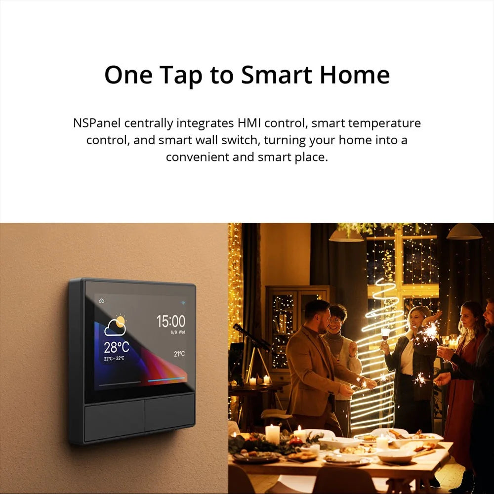 SONOFF NSPanel WiFi Smart Scene Wall Switch 2-Switch Panel Wireless Touchscreen Control for Smart Temperature Function - EU Plug - 2