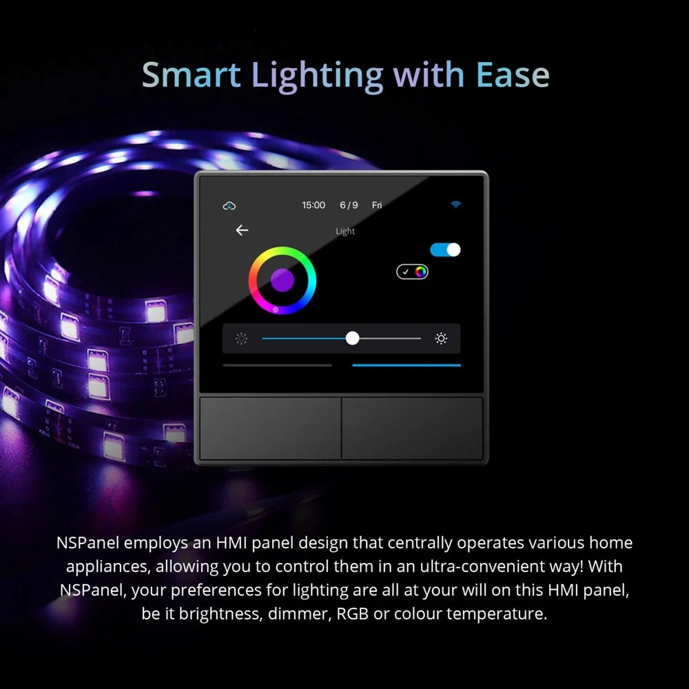 SONOFF NSPanel WiFi Smart Scene Wall Switch 2-Switch Panel Wireless Touchscreen Control for Smart Temperature Function - EU Plug - 3