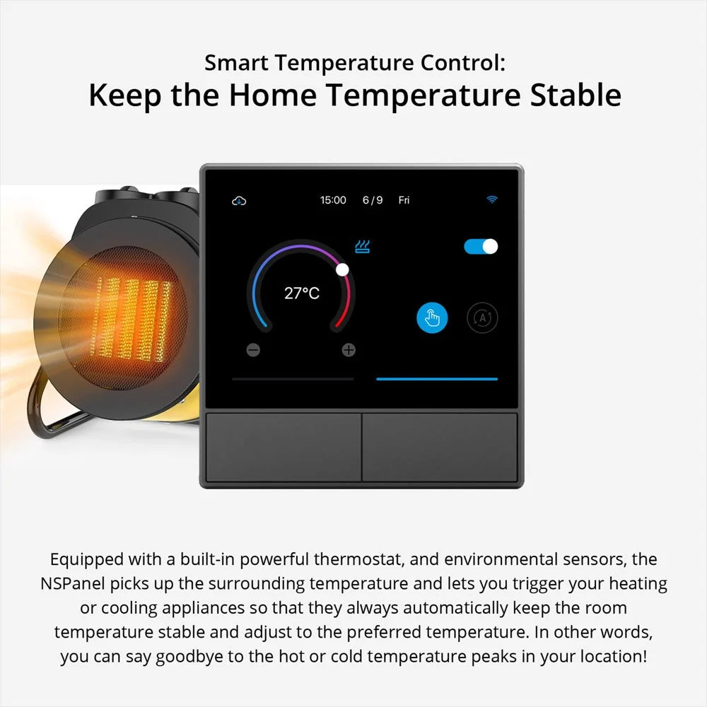 SONOFF NSPanel WiFi Smart Scene Wall Switch 2-Switch Panel Wireless Touchscreen Control for Smart Temperature Function - EU Plug - 4