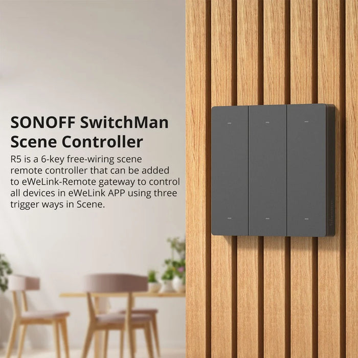 SONOFF R5 Smart WiFi Wireless Touch Wall Remote Controller Switch 6-Gang Light Switch Scene Lighting Control - 3