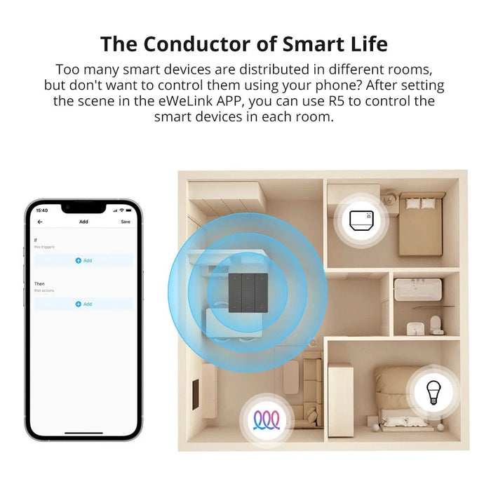 SONOFF R5 Smart WiFi Wireless Touch Wall Remote Controller Switch 6-Gang Light Switch Scene Lighting Control - 5