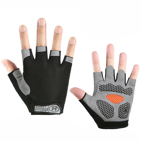 One Pair Half-Finger Gloves Mountain Bike Motorcycle Riding Off-Road Gloves - Black/Size: M - 1